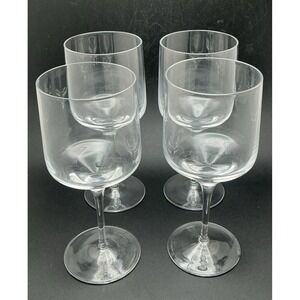 Vintage Bryce Brothers Hand-Blown Crystal White Wine Glasses Pre 1949 Mark Set 4